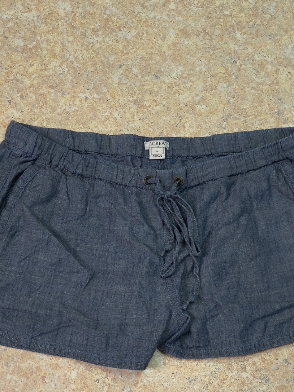 J. Crew Chambray Drawstring Shorts - Denim 💯 Percent Cotton GUC Size M